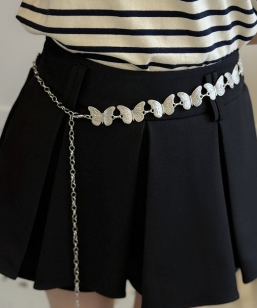 DIAVEL(ディアベル)の「バタフライデザイン チェーンベルト(ベルト・レディース・シルバー・FREE)」の9枚目の写真