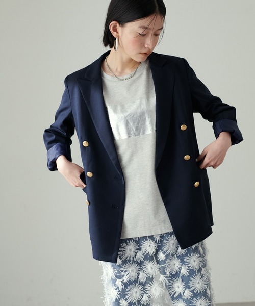 LARUTA（ラルータ）の「【LARUTA】汗染み防止箔ロゴT（Tシャツ/カットソー・レディース・スミクロ/オフホワイト/グレー/ブラウン・FREE）」の22枚目の写真
