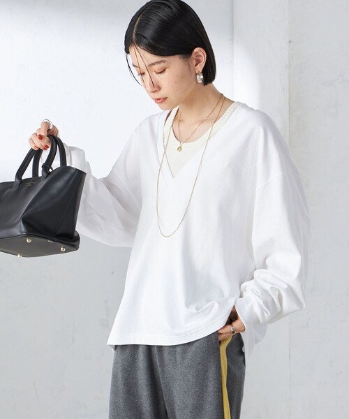 【セール】【SHIPS別注】onit:〈手洗い可能〉ディープ Vネック プルオーバー（Tシャツ/カットソー）｜SHIPS（シップス）