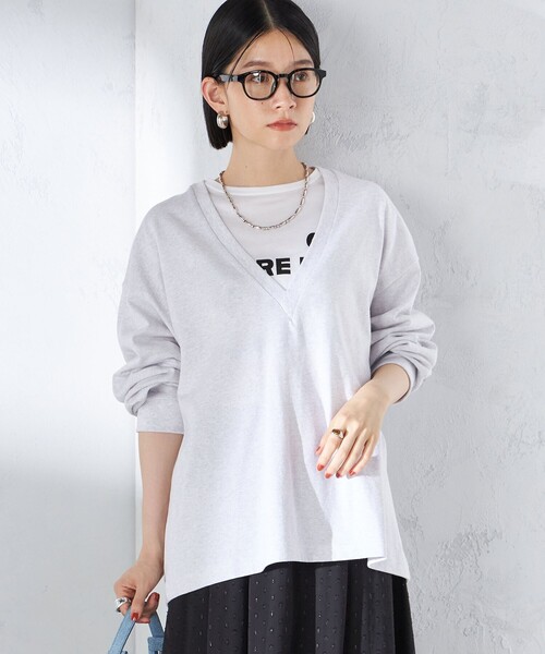 【セール】【SHIPS別注】onit:〈手洗い可能〉ディープ Vネック プルオーバー（Tシャツ/カットソー）｜SHIPS（シップス）
