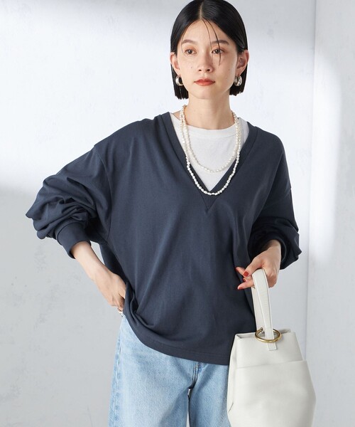 【セール】【SHIPS別注】onit:〈手洗い可能〉ディープ Vネック プルオーバー（Tシャツ/カットソー）｜SHIPS（シップス）