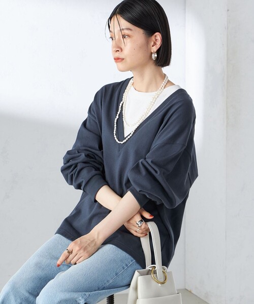 【セール】【SHIPS別注】onit:〈手洗い可能〉ディープ Vネック プルオーバー（Tシャツ/カットソー）｜SHIPS（シップス）