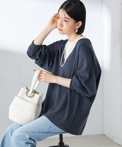 【セール】【SHIPS別注】onit:〈手洗い可能〉ディープ Vネック プルオーバー（Tシャツ/カットソー）｜SHIPS（シップス）