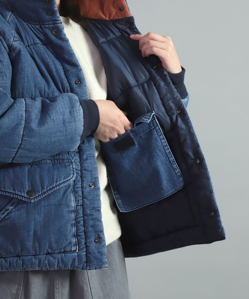 OMNIGOD（オムニゴッド）の「[OMNIGOD womens / オムニゴッド] 7oz甘織デニム インサレーションジャケット（ダウンジャケット/コート・レディース・ライトインディゴブルー・0）」の15枚目の写真