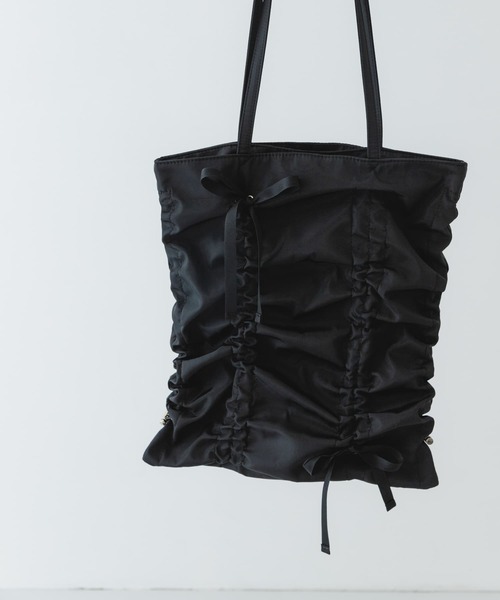 RODE SKO（ロデスコ）の「リボンギャザートートバッグ（トートバッグ・レディース・ブラック/レッド・ONE）」の8枚目の写真