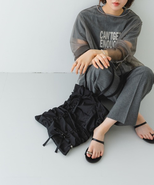 RODE SKO（ロデスコ）の「リボンギャザートートバッグ（トートバッグ・レディース・ブラック/レッド・ONE）」の10枚目の写真