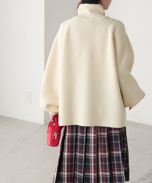 セール】ウールストレッチダブルZIPドライバーズニット