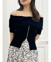 MERCURYDUO | 2WAYオフショルZIPニットアップ(ニット/セーター)