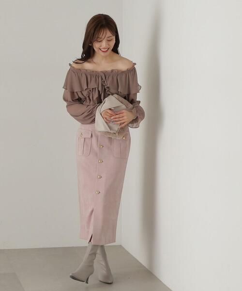 PROPORTION BODY DRESSING（プロポーションボディドレッシング）の「クロスラッフルシアー楊柳ブラウス / 1214210911（シャツ/ブラウス・レディース・ホワイト系その他/ピンク/ブラウン・FREE）」の14枚目の写真