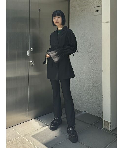 jouetie(ジュエティ)の「ストレッチフレアパンツ(その他パンツ・レディース・グレー/ブラック・SMALL/MEDIUM)」の6枚目の写真
