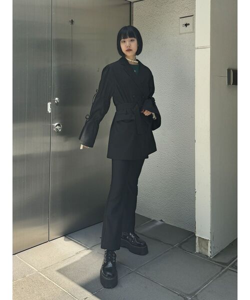 jouetie(ジュエティ)の「ストレッチフレアパンツ(その他パンツ・レディース・グレー/ブラック・SMALL/MEDIUM)」の5枚目の写真