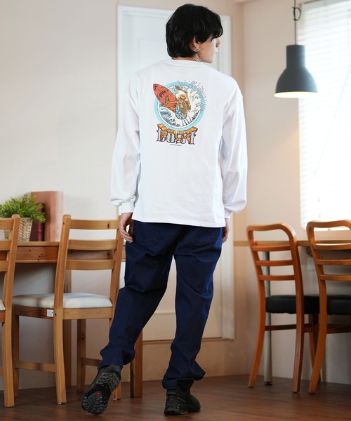 lost(ロスト)の「lost/ロスト ロンT/長袖Tシャツ ヘビーウェイト バックプリント AXIS-LS L24F2201(Tシャツ/カットソー・メンズ・ホワイト/スミクロ・M/L/XL)」の9枚目の写真