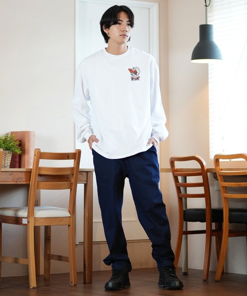 lost(ロスト)の「lost/ロスト ロンT/長袖Tシャツ ヘビーウェイト バックプリント AXIS-LS L24F2201(Tシャツ/カットソー・メンズ・ホワイト/スミクロ・M/L/XL)」の7枚目の写真