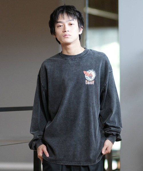 lost(ロスト)の「lost/ロスト ロンT/長袖Tシャツ ヘビーウェイト バックプリント AXIS-LS L24F2201(Tシャツ/カットソー・メンズ・ホワイト/スミクロ・M/L/XL)」の12枚目の写真