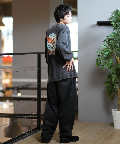 lost(ロスト)の「lost/ロスト ロンT/長袖Tシャツ ヘビーウェイト バックプリント AXIS-LS L24F2201(Tシャツ/カットソー・メンズ・ホワイト/スミクロ・M/L/XL)」の16枚目の写真