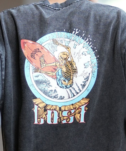 lost(ロスト)の「lost/ロスト ロンT/長袖Tシャツ ヘビーウェイト バックプリント AXIS-LS L24F2201(Tシャツ/カットソー・メンズ・ホワイト/スミクロ・M/L/XL)」の17枚目の写真