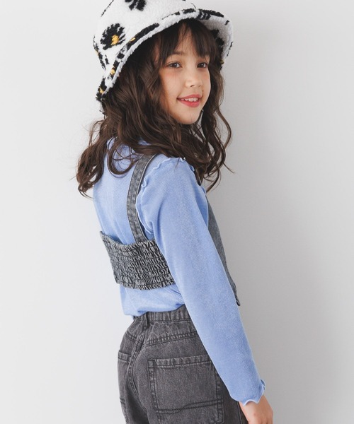 BAYFLOW（ベイフロー）の「[レイヤードにおすすめ★] シアーベロアチュールTシャツ(KIDS)（Tシャツ/カットソー・キッズ・ブラック/パープル/サックスブルー・150cm/140cm/130cm/120cm/110cm）」の6枚目の写真