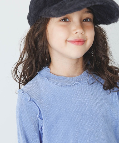 BAYFLOW（ベイフロー）の「[レイヤードにおすすめ★] シアーベロアチュールTシャツ(KIDS)（Tシャツ/カットソー・キッズ・ブラック/パープル/サックスブルー・150cm/140cm/130cm/120cm/110cm）」の10枚目の写真