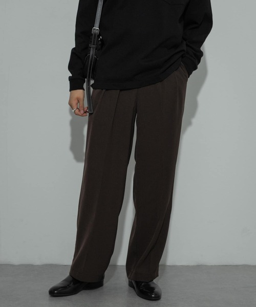 SENSE OF PLACE by URBAN RESEARCH（センスオブプレイスバイアーバンリサーチ）の「ダブルタックワイドスラックス（その他パンツ・メンズ・グレー/カーキ/ブラウン/ブラック・LARGE/MEDIUM）」の4枚目の写真