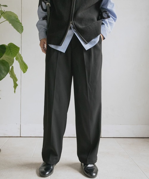 SENSE OF PLACE by URBAN RESEARCH（センスオブプレイスバイアーバンリサーチ）の「ダブルタックワイドスラックス（その他パンツ・メンズ・グレー/カーキ/ブラウン/ブラック・LARGE/MEDIUM）」の5枚目の写真