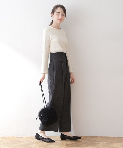 couture brooch（クチュールブローチ）の「◆【顔まわりスッキリ・マシンウォッシャブル】ハートネックテレコトップス（Tシャツ/カットソー・レディース・ブラック/オフホワイト/ピンク系・42/40/38）」の19枚目の写真