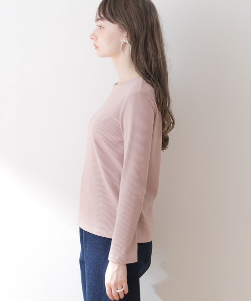 couture brooch（クチュールブローチ）の「◆【顔まわりスッキリ・マシンウォッシャブル】ハートネックテレコトップス（Tシャツ/カットソー・レディース・ブラック/オフホワイト/ピンク系・42/40/38）」の12枚目の写真