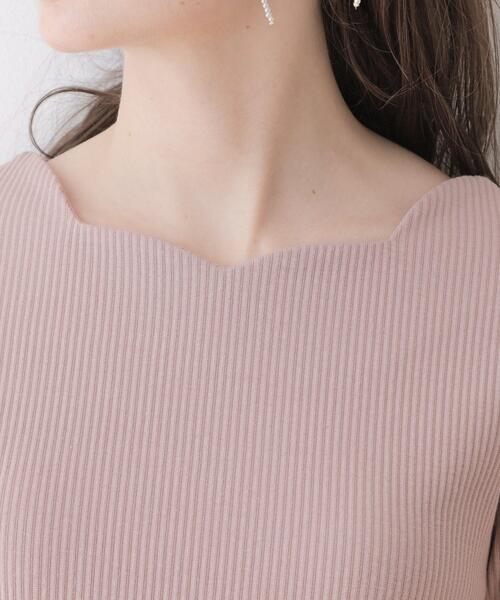 couture brooch（クチュールブローチ）の「◆【顔まわりスッキリ・マシンウォッシャブル】ハートネックテレコトップス（Tシャツ/カットソー・レディース・ブラック/オフホワイト/ピンク系・42/40/38）」の14枚目の写真