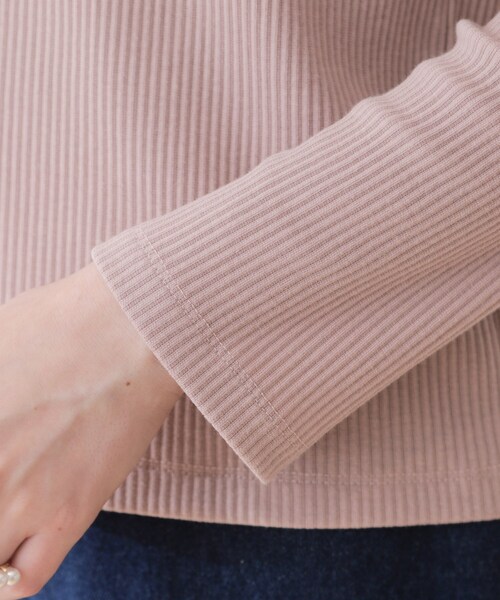 couture brooch（クチュールブローチ）の「◆【顔まわりスッキリ・マシンウォッシャブル】ハートネックテレコトップス（Tシャツ/カットソー・レディース・ブラック/オフホワイト/ピンク系・42/40/38）」の16枚目の写真