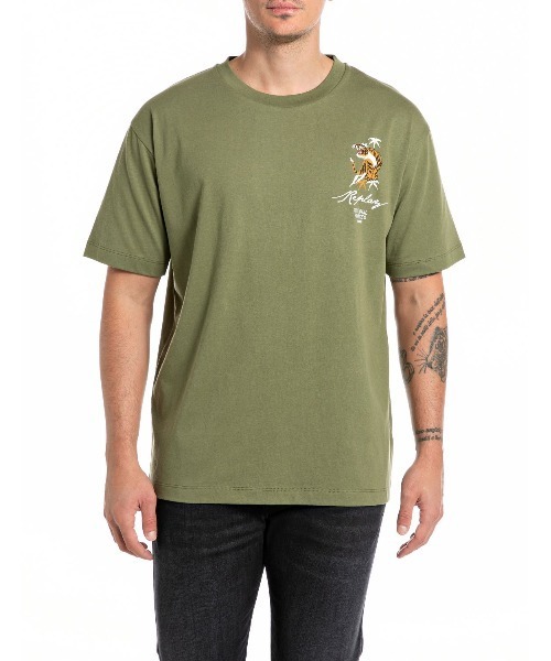 【セール】コットンジャージー タイガーグラフィックプリントTシャツ（Tシャツ/カットソー）｜REPLAY（リプレイ）