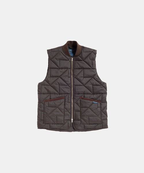 【LAVENHAM for L'ECHOPPE】BIG QUILT GILLET Lavenham Big Quilt Bomber Gilet - Olive Green | SON OF A STAG
