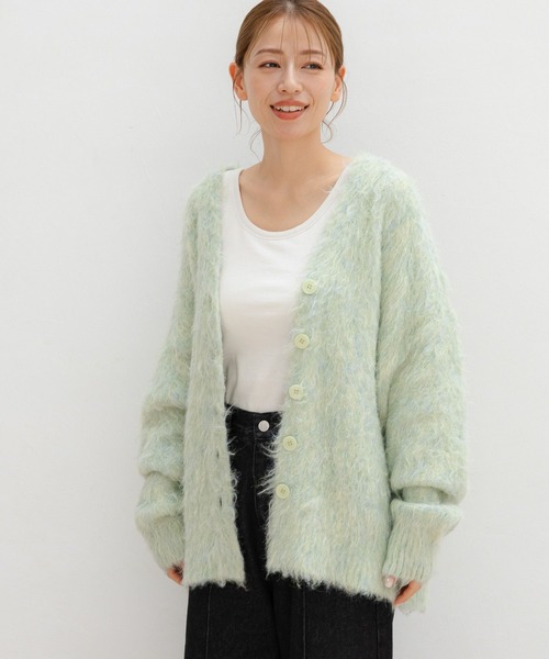 LAKOLE(ラコレ)の「シャギーニットカーディガン / 130868(カーディガン/ボレロ・レディース・ピンク/チャコールグレー/グリーン/アイボリー・FREE)」の18枚目の写真