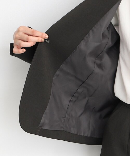 THE SHOP TK (ザ ショップ ティーケー )の「◆【セットアップ可】シャークスキンノーカラージャケット(ノーカラージャケット・レディース・グレー/スミクロ・13/12/11)」の22枚目の写真