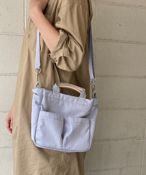 EARTH MADE（アースメイド）の「POCKET 2WAY SHOULDER（トートバッグ・レディース・モスグリーン/ベージュ/ブラック/グレー・FREE）」の6枚目の写真