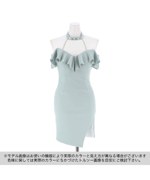 DAZZY(デイジー)の「ビジュー チョーカーネック デコルテ フリル タイト ミニドレス(ドレス・レディース・アイボリー/ピンク/ミント・S/M/L)」の11枚目の写真