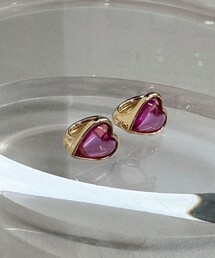 クリアハートワンタッチピアス