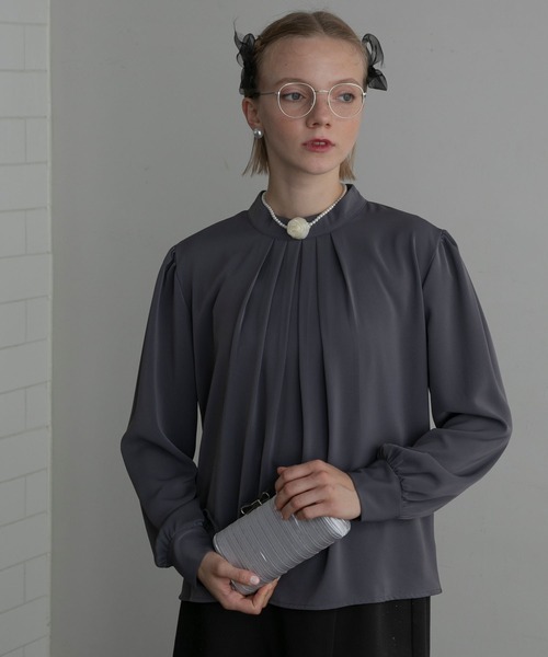 BONLECILL noir】フロントタックブラウス（シャツ/ブラウス