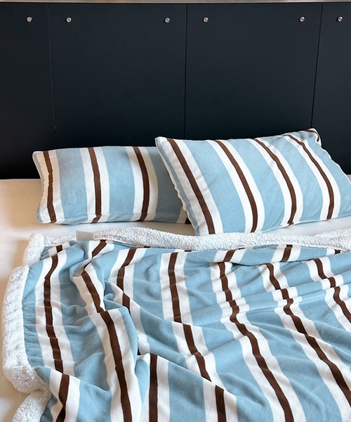 VIBGYOR（ヴィブジョー）の「【 somni / ソニ 】ヴィンテージ ボーダー 柔らかブランケット（ブランケット・レディース・その他1/イエロー/ブルー/ピンク/ライトブルー・FREE）」の10枚目の写真