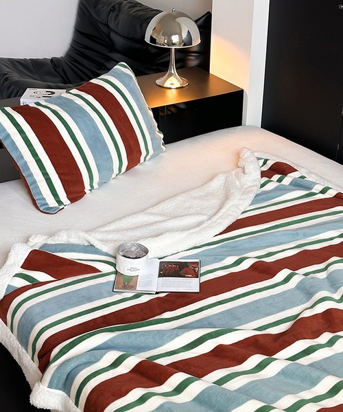 VIBGYOR（ヴィブジョー）の「【 somni / ソニ 】ヴィンテージ ボーダー 柔らかブランケット（ブランケット・レディース・その他1/イエロー/ブルー/ピンク/ライトブルー・FREE）」の17枚目の写真