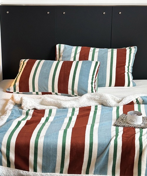 VIBGYOR（ヴィブジョー）の「【 somni / ソニ 】ヴィンテージ ボーダー 柔らかブランケット（ブランケット・レディース・その他1/イエロー/ブルー/ピンク/ライトブルー・FREE）」の18枚目の写真