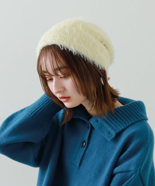 SENSE OF PLACE by URBAN RESEARCH(センスオブプレイスバイアーバンリサーチ)の「『別注』さらさ×SENSE OF PLACE シャギービーニー(ニットキャップ/ビーニー・レディース・グレー/オフホワイト・ONE)」の1枚目の写真