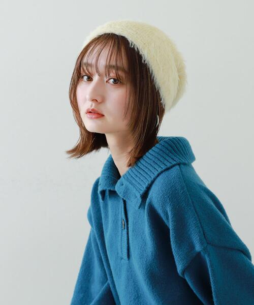 SENSE OF PLACE by URBAN RESEARCH(センスオブプレイスバイアーバンリサーチ)の「『別注』さらさ×SENSE OF PLACE シャギービーニー(ニットキャップ/ビーニー・レディース・グレー/オフホワイト・ONE)」の15枚目の写真