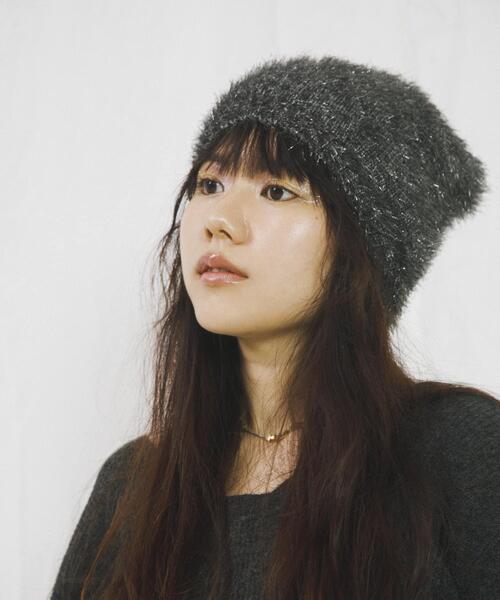 SENSE OF PLACE by URBAN RESEARCH(センスオブプレイスバイアーバンリサーチ)の「『別注』さらさ×SENSE OF PLACE シャギービーニー(ニットキャップ/ビーニー・レディース・グレー/オフホワイト・ONE)」の7枚目の写真