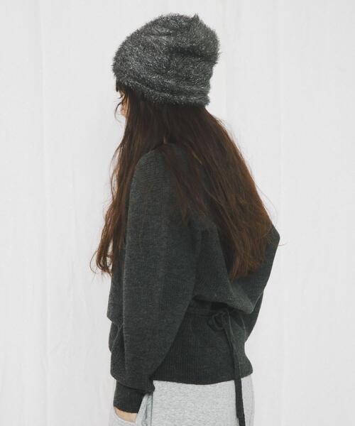 SENSE OF PLACE by URBAN RESEARCH(センスオブプレイスバイアーバンリサーチ)の「『別注』さらさ×SENSE OF PLACE シャギービーニー(ニットキャップ/ビーニー・レディース・グレー/オフホワイト・ONE)」の9枚目の写真
