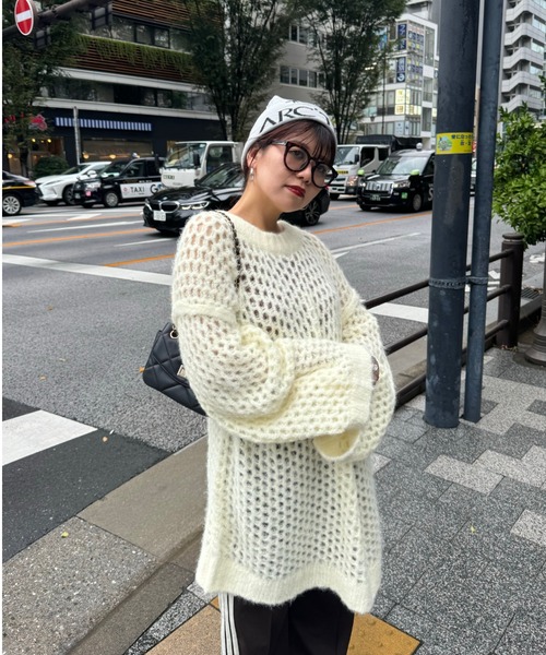 archives(アルシーヴ)の「【Ltd.】OVER MESH KNIT(ニット/セーター・レディース・チャコールグレー/イエロー/レッド・FREE)」の22枚目の写真