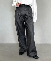 MYMOOD. | PUハイウエストワイドストレートパンツ(その他パンツ)