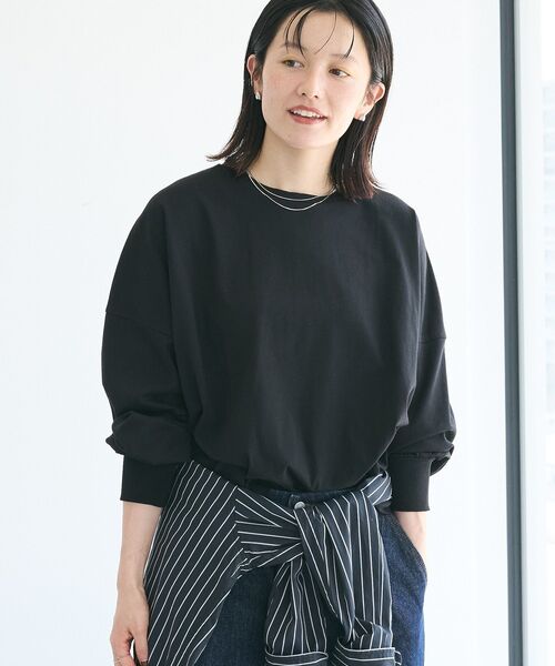 CRAFT STANDARD BOUTIQUE(クラフトスタンダードブティック)の「コクーンシルエットチュニック(Tシャツ/カットソー・レディース・ブラック/チャコールグレー/オレンジ/ホワイト・FREE)」の2枚目の写真