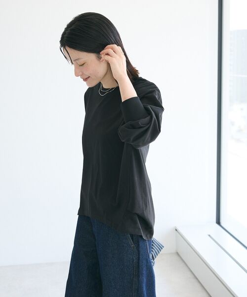 CRAFT STANDARD BOUTIQUE(クラフトスタンダードブティック)の「コクーンシルエットチュニック(Tシャツ/カットソー・レディース・ブラック/チャコールグレー/オレンジ/ホワイト・FREE)」の10枚目の写真