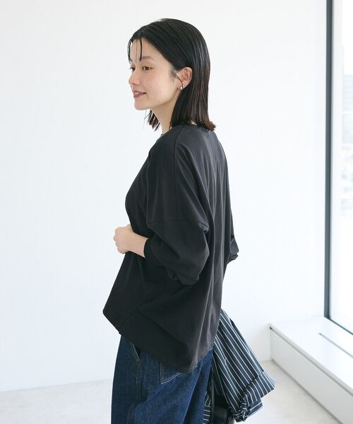 CRAFT STANDARD BOUTIQUE(クラフトスタンダードブティック)の「コクーンシルエットチュニック(Tシャツ/カットソー・レディース・ブラック/チャコールグレー/オレンジ/ホワイト・FREE)」の11枚目の写真