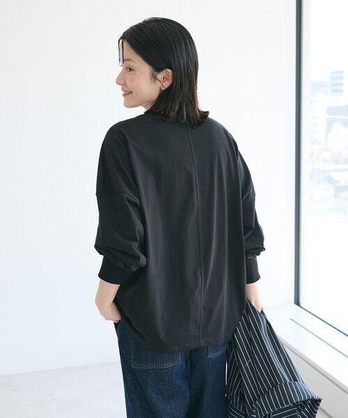 CRAFT STANDARD BOUTIQUE(クラフトスタンダードブティック)の「コクーンシルエットチュニック(Tシャツ/カットソー・レディース・ブラック/チャコールグレー/オレンジ/ホワイト・FREE)」の12枚目の写真