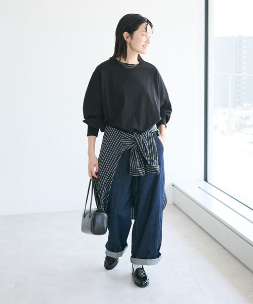 CRAFT STANDARD BOUTIQUE(クラフトスタンダードブティック)の「コクーンシルエットチュニック(Tシャツ/カットソー・レディース・ブラック/チャコールグレー/オレンジ/ホワイト・FREE)」の13枚目の写真